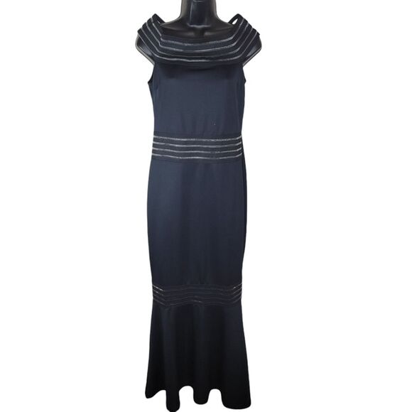 Venus Mesh Detail Off Shoulder Bodycon Mermaid Maxi Formal Dress 10 - Picture 1 of 11